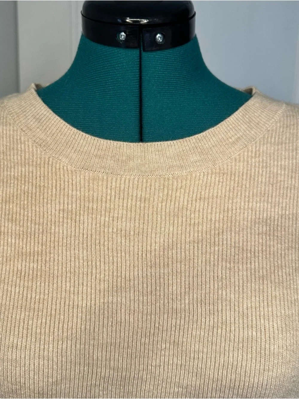 J. Crew Cream Ribbed Crewneck Sweater